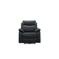 Wembley | Chaise Inclinable Manuelle en Cuir Véritable | Noir | 10299