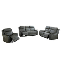 Causeuse Inclinable Électrique Cyrus en Cuir Véritable et PVC match | Gris | 04899