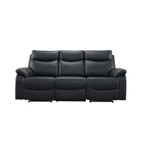 Wembley | Sofa Inclinable Manuel en Cuir Véritable | Noir | 10299