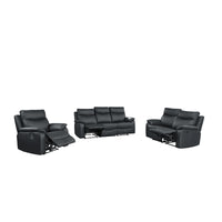 Wembley | Chaise Inclinable Manuelle en Cuir Véritable | Noir | 10299