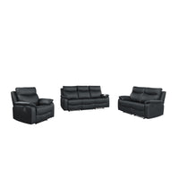 Wembley | Chaise Inclinable Manuelle en Cuir Véritable | Noir | 10299