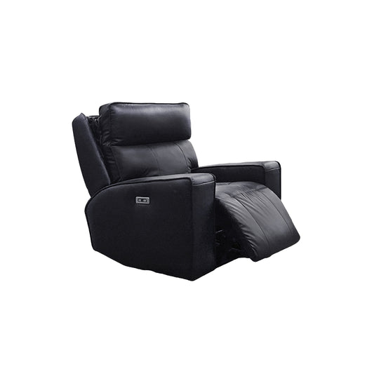 Chaise Inclinable Électrique Chadwick avec Têtes Motorisées en Cuir Véritable et PVC match | Noir | 34999