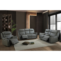 Causeuse Inclinable Électrique Cyrus en Cuir Véritable et PVC match | Gris | 04899