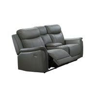 Causeuse Inclinable Électrique Cyrus en Cuir Véritable et PVC match | Gris | 04899