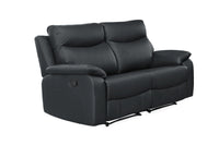 Wembley | Causeuse Inclinable Manuelle en Cuir Véritable | Noir | 10299