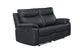 Wembley | Causeuse Inclinable Manuelle en Cuir Véritable | Noir | 10299