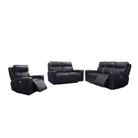 Causeuse Inclinable Électrique Chadwick avec Têtes Motorisées en Cuir Véritable et PVC match | Noir | 34999