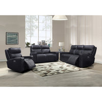 Causeuse Inclinable Électrique Chadwick avec Têtes Motorisées en Cuir Véritable et PVC match | Noir | 34999