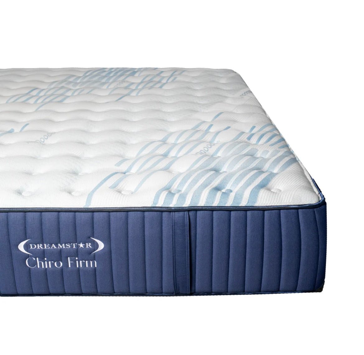 Matelas Chiro Firm – gros plan sur le coin et le dessus serré – Meubles TOCO