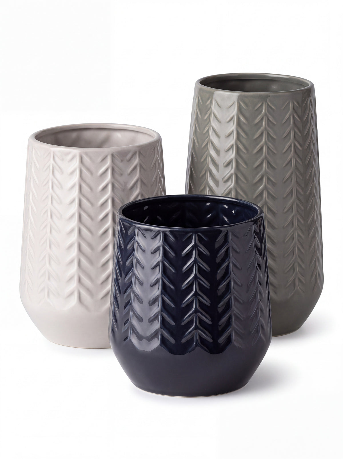 Vase Chevron Métallique Gemma II