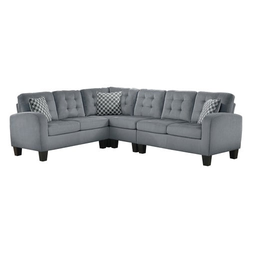 Sofa Sectionel Gris en L Réversible 6 Places