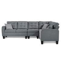 Sofa Sectionel Gris en L Réversible 6 Places