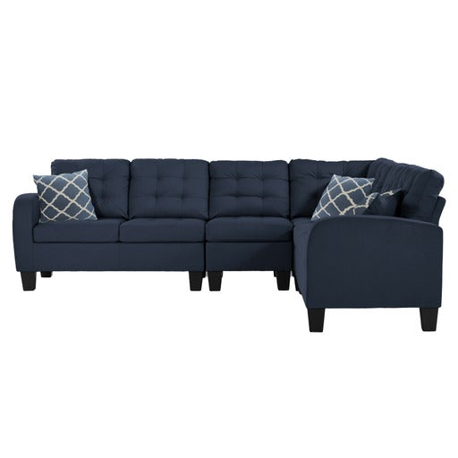 Sofa Sectionel Bleu en L Réversible 6 places