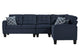 Sofa Sectionel Bleu en L Réversible 6 places