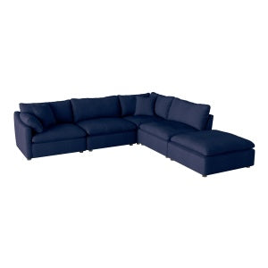 Sofa Modulaire avec Ottoman/ 5 Morceaux/ Bleu