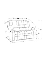 Causeuse inclinable Béatrice – dessin technique avec dimensions – Meubles TOCO
