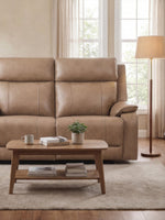 Causeuse inclinable Lewis en taupe – mise en situation dans un salon – Meubles TOCO