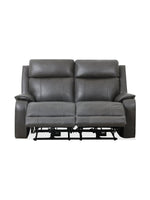 Causeuse inclinable Lewis en gris foncé – en position inclinée, vue de face – Meubles TOCO