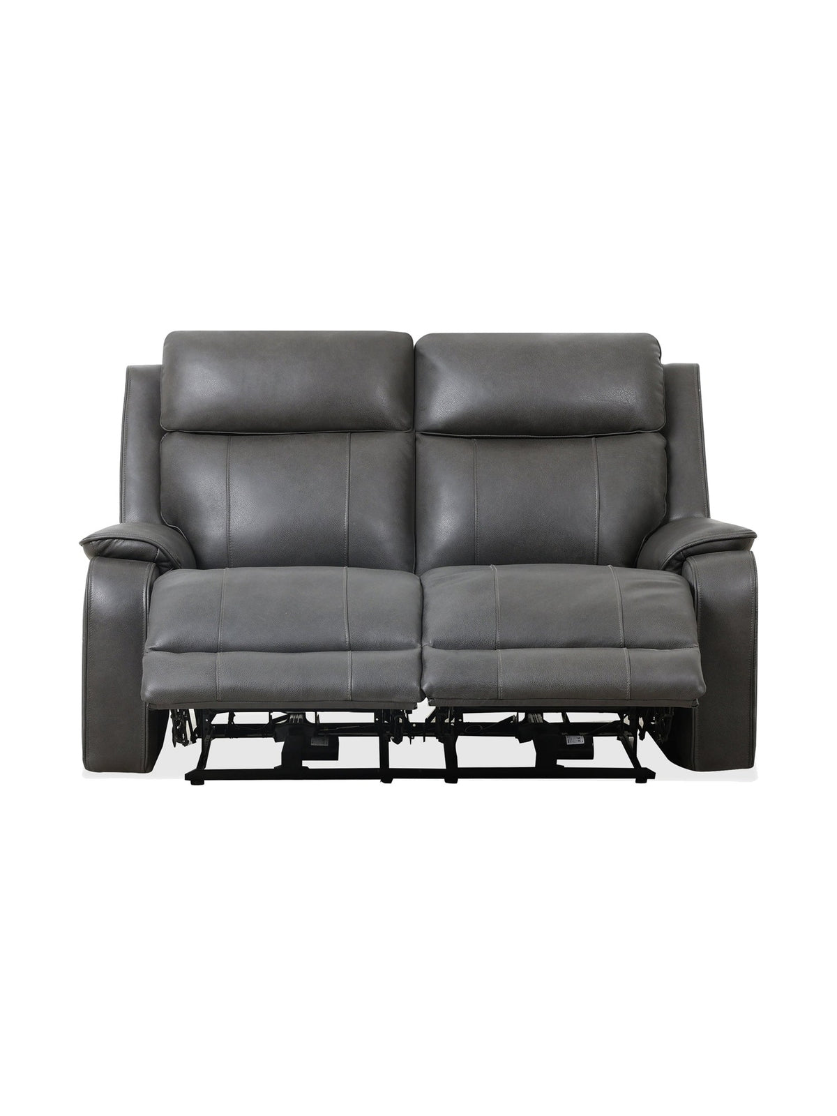 Causeuse inclinable Lewis en gris foncé – en position inclinée, vue de face – Meubles TOCO
