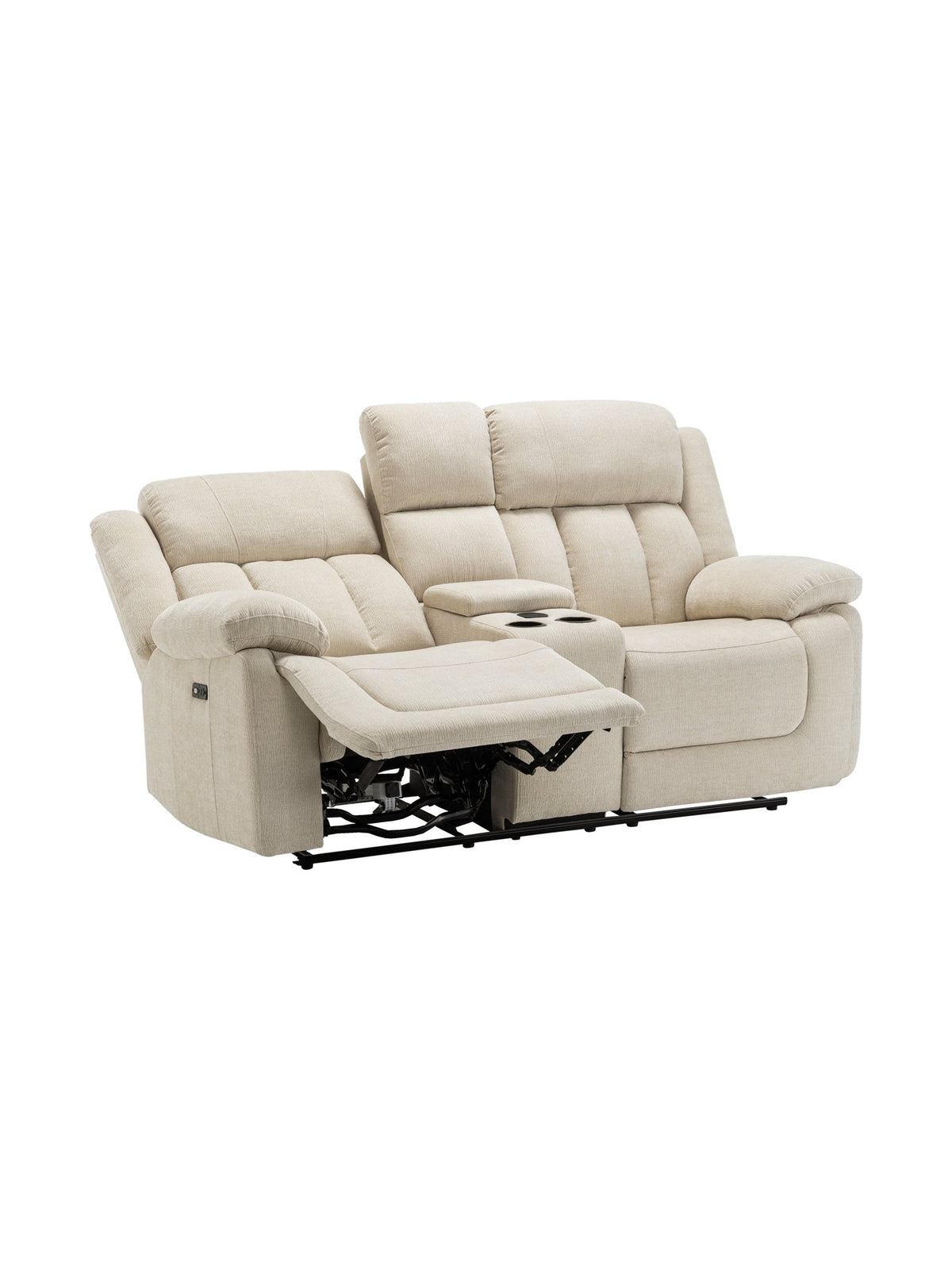 Causeuse inclinable Ricardo en beige – photo sur fond blanc – Meubles TOCO