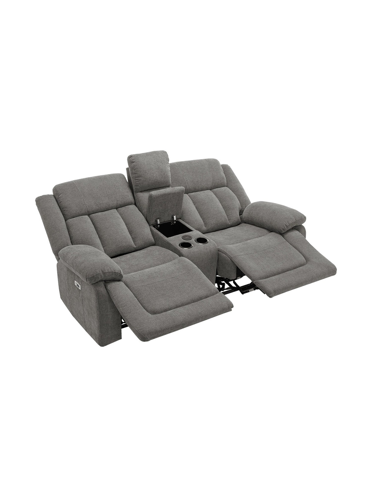 Causeuse inclinable Ricardo en gris – photo sur fond blanc – Meubles TOCO