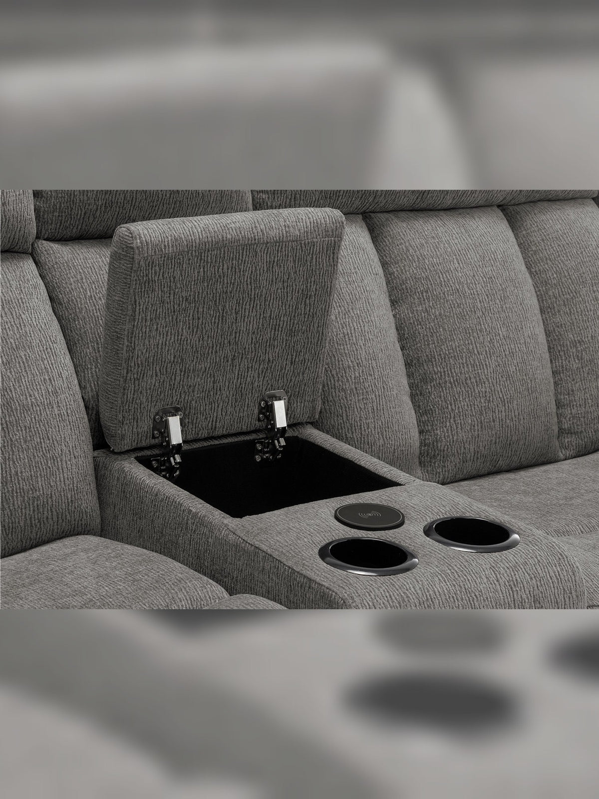 Causeuse inclinable Ricardo en gris – photo sur fond blanc – Meubles TOCO