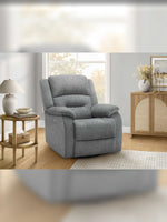 Chaise inclinable Béatrice en bleu – mise en situation dans un salon – Meubles TOCO