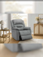 Chaise inclinable Béatrice en bleu – mise en situation dans un salon – Meubles TOCO