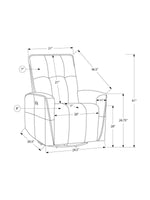 Chaise inclinable Dalton – dessin technique avec dimensions – Meubles TOCO
