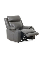 Chaise inclinable électrique Lewis en gris foncé – en position inclinée, vue de trois quarts – Meubles TOCO