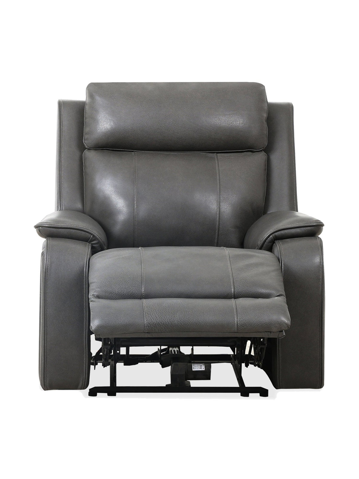 Chaise inclinable électrique Lewis en gris foncé – en position inclinée, vue de face – Meubles TOCO