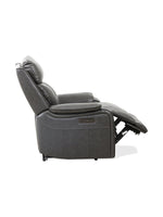 Chaise inclinable électrique Lewis en gris foncé – en position inclinée, vue de côté – Meubles TOCO