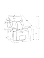 Chaise inclinable Jackson – dessin technique avec dimensions – Meubles TOCO