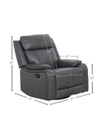 Chaise inclinable Lewis pivotante et berçante en gris foncé – dimensions – Meubles TOCO