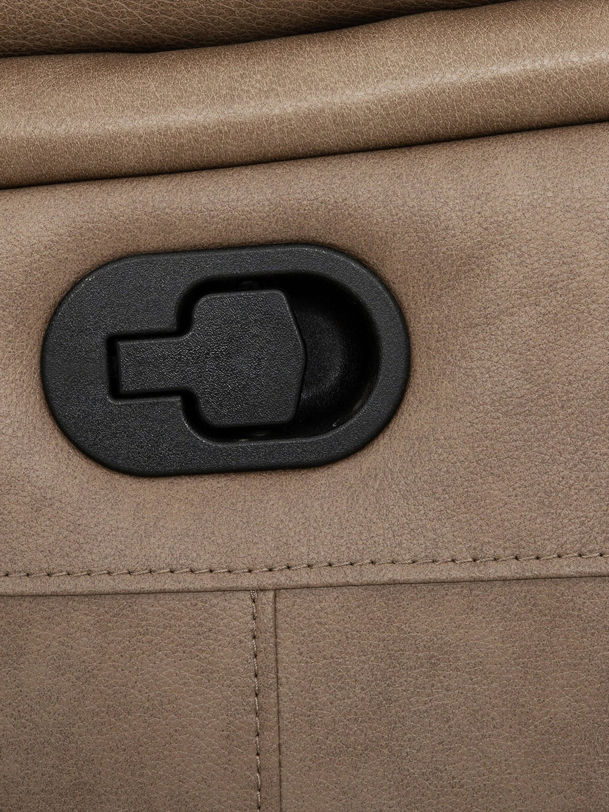 Chaise inclinable Lewis pivotante et berçante en taupe – détail de la finition – Meubles TOCO