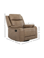 Chaise inclinable Lewis pivotante et berçante en taupe – dimensions – Meubles TOCO