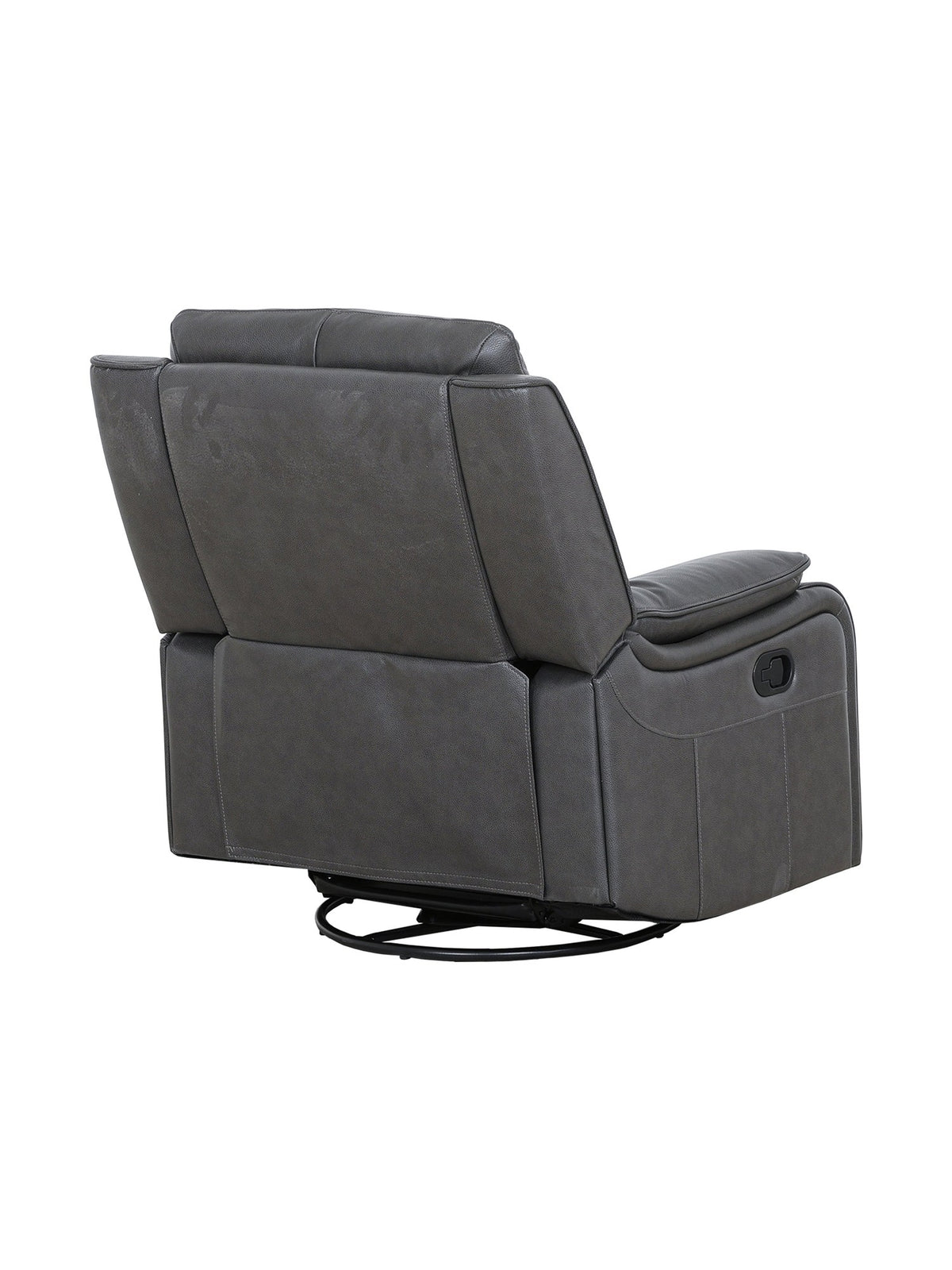 Chaise inclinable Lewis pivotante et berçante en gris foncé – vue de dos – Meubles TOCO