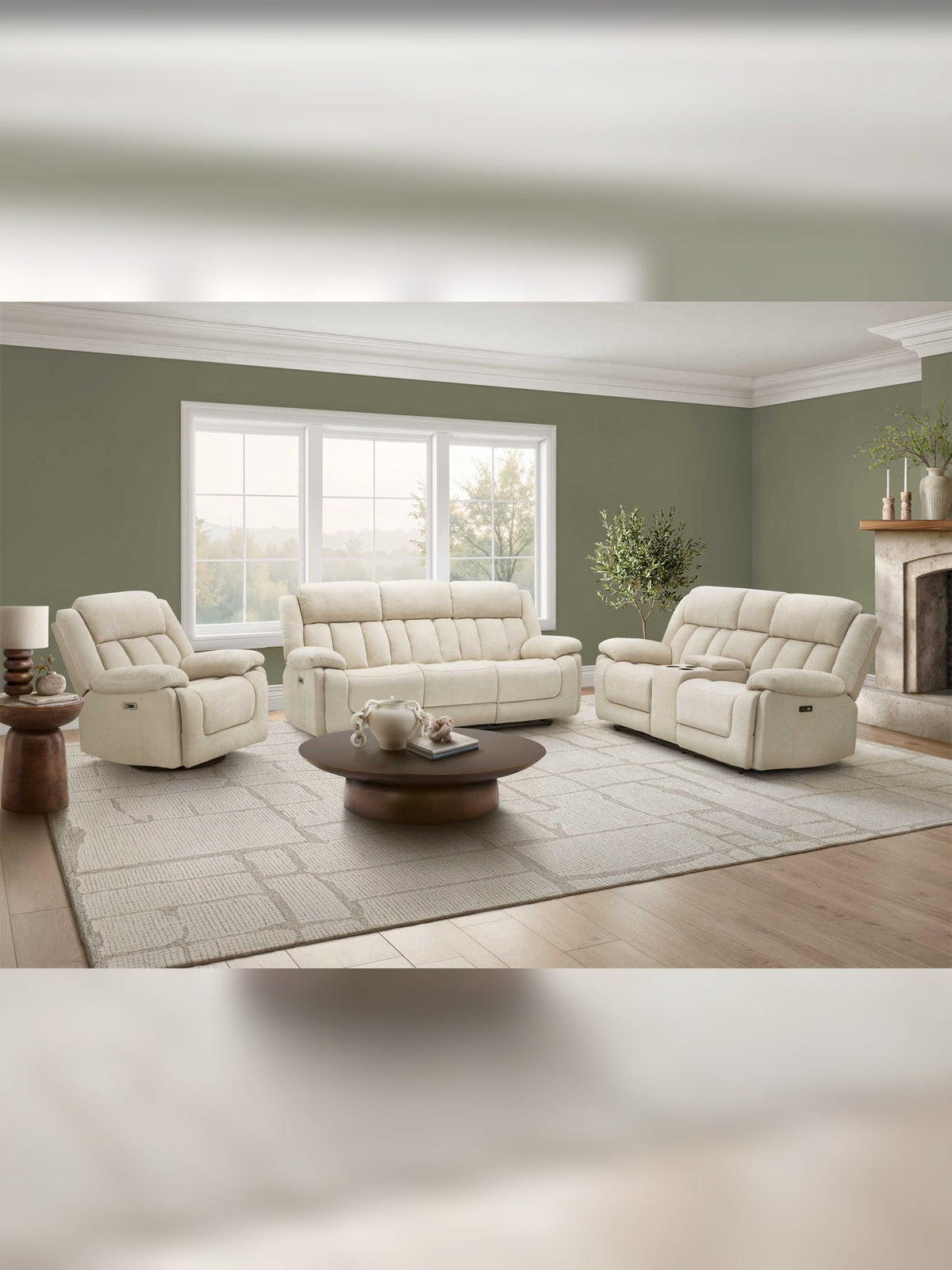 Chaise inclinable Ricardo en beige – mise en situation dans un salon – Meubles TOCO