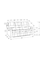 Sofa inclinable Béatrice – dessin technique avec dimensions – Meubles TOCO