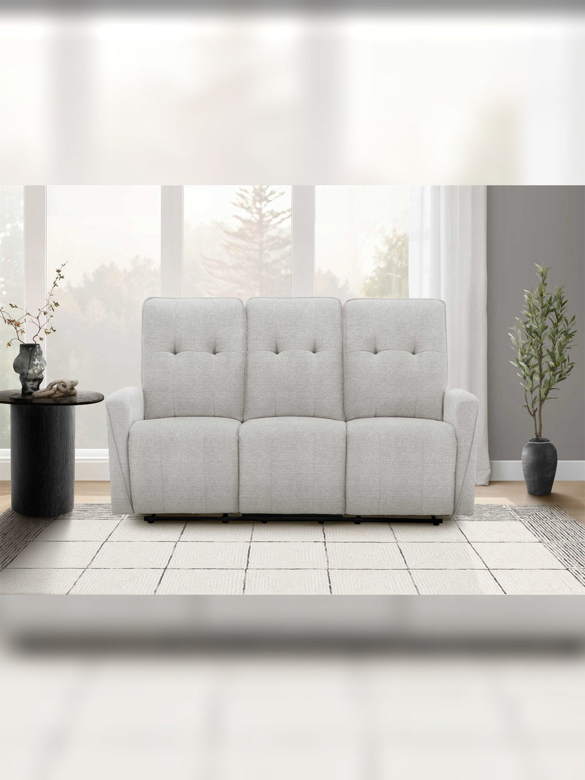 Sofa inclinable Dalton en gris – vue de face – Meubles TOCO