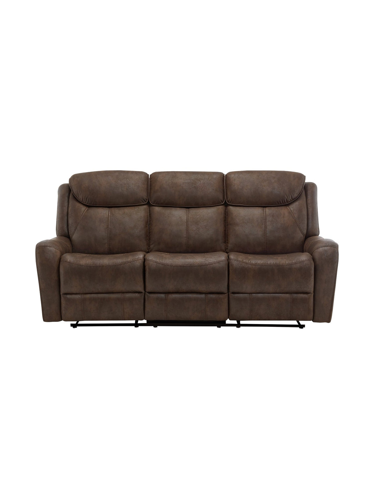 Sofa inclinable Jackson en similicuir brun – vue de face – Meubles TOCO