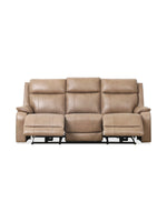 Sofa inclinable Lewis en taupe – en position inclinée, vue de face – Meubles TOCO