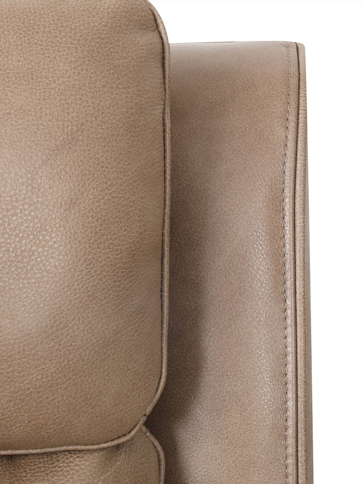 Sofa inclinable Lewis en taupe – détail de la finition – Meubles TOCO