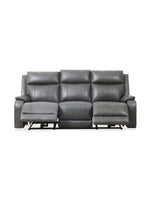 Sofa inclinable Lewis en gris foncé – en position inclinée, vue de face – Meubles TOCO