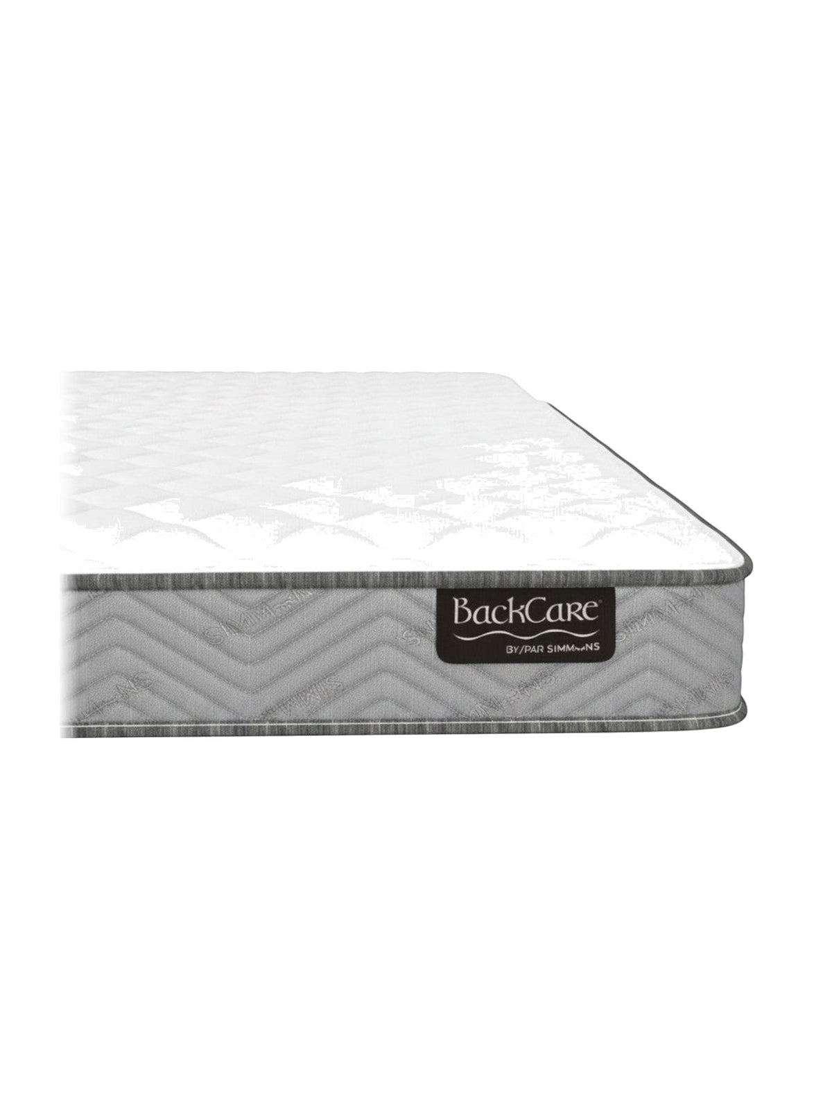 Matelas ferme TOCO Meubles BackCare Solo avec mousse haute densité et coutil blanc matelassé gris