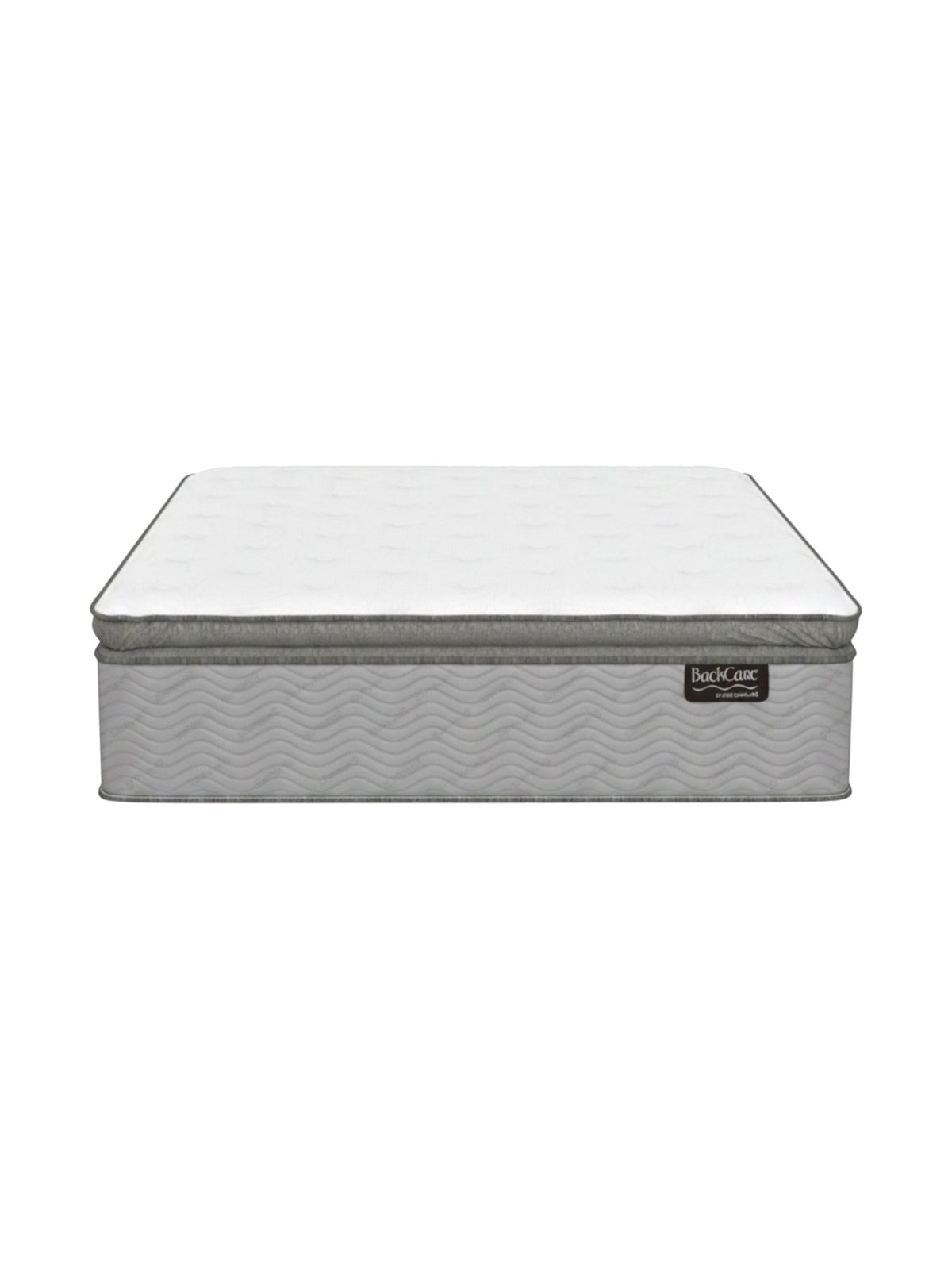 Matelas haut de gamme TOCO Meubles BackCare Quintet avec ressorts ensachés, mousse mémoire et finition grise élégante.