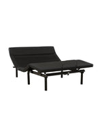 Base de lit électrique TOCO Meubles Cruz noire avec réglages articulés pour la tête, le cou et les jambes.