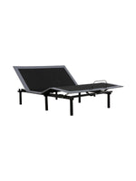 Base de lit électrique Malani TOCO Meubles avec revêtement gris foncé, télécommande et barre de retenue de matelas