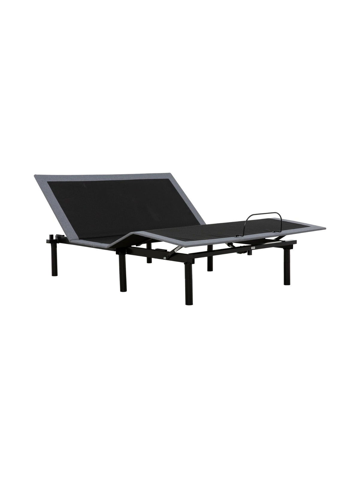 Base de lit électrique Malani TOCO Meubles avec revêtement gris foncé, télécommande et barre de retenue de matelas