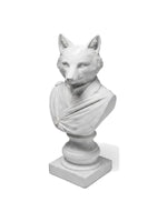 Buste de renard Murray en résine blanche élégante, sculpture décorative moderne de TOCO Meubles pour intérieur chic.